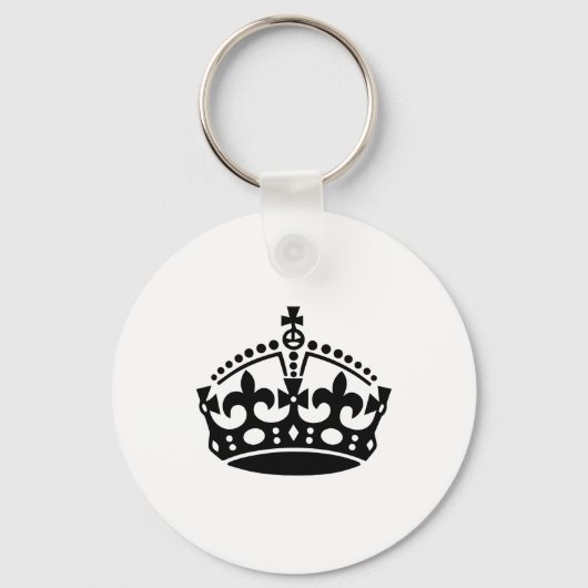 Hou je rustig, zwarte kroon sleutelhanger (Voorkant)