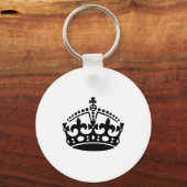 Hou je rustig, zwarte kroon sleutelhanger (Voorkant)