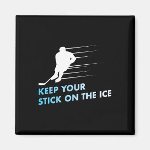 Hou je stok op het ijs Graphic Ice Hockey Magneet