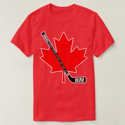 Hou je stok op het ijs van Canada T-shirt (Design voorkant)