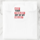 Hou je theologie van mijn biologie af ronde sticker (Tas)