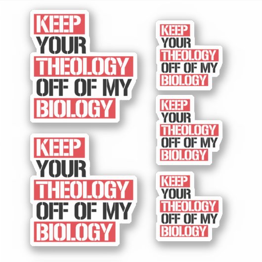 Hou je theologie van mijn biologie af sticker (Voorkant)
