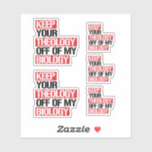 Hou je theologie van mijn biologie af sticker (Vel)