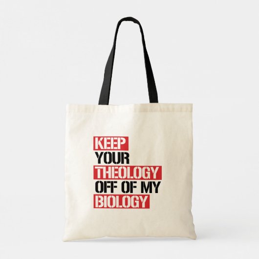 Hou je theologie van mijn biologie af tote bag (Achterkant)