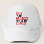 Hou je theologie van mijn biologie af trucker pet (Voorkant)