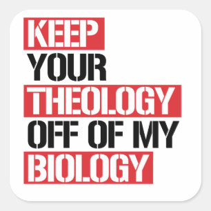 Hou je theologie van mijn biologie af vierkante sticker