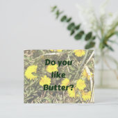 Hou je van boter? Paardenbloemen leuk briefkaart (Staand voorkant)