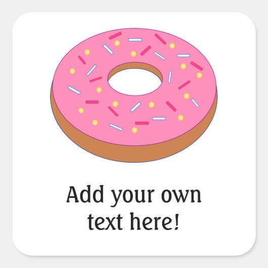 Hou je van Donuts? Leuke Ring Donut Graphic Vierkante Sticker (Voorkant)