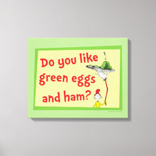Hou je van groene eieren met ham? canvas afdruk
