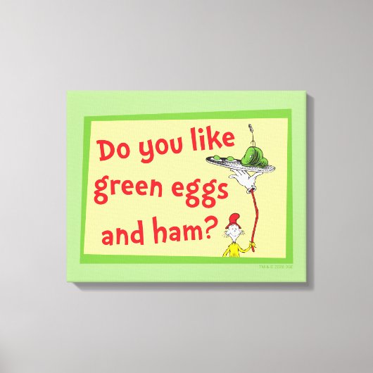 Hou je van groene eieren met ham? canvas afdruk (Voorkant)