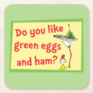 Hou je van groene eieren met ham? kartonnen onderzetters