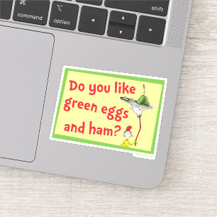 Hou je van groene eieren met ham? sticker