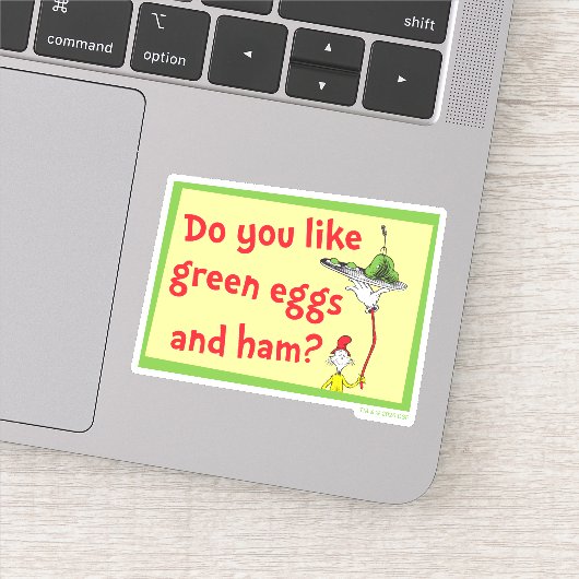 Hou je van groene eieren met ham? sticker (Detail)
