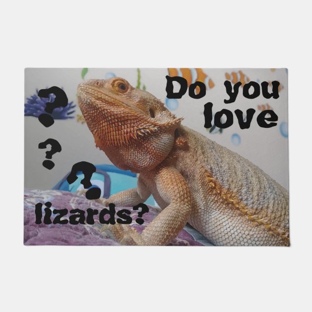 Hou je van lizards Funny Lizard Afbeelding Deurmat (Voorkant)