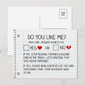 Hou je van mij? Briefkaarten (Voorkant / Achterkant)