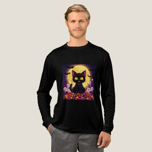 Hou je van Schattigee zwarte katten? Glow In De Ha Tri-Blend Shirt (Voorkant)