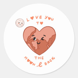 hou je van tot de maan en terug ronde sticker
