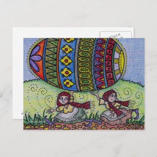 Hou je vast aan je Pysanka Oekraïense Folk Art Briefkaart (Voorkant / Achterkant)