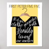 Hou je vast met bescheidenheid, geschrift poster (Voorkant)