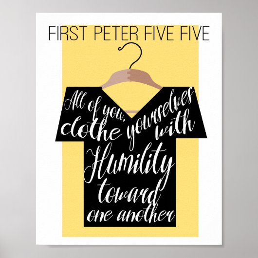 Hou je vast met bescheidenheid, geschrift poster (Voorkant)