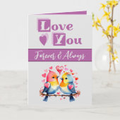 Hou je voor altijd schattige vogeltjes paarse Vale Kaart (Gele Bloem)