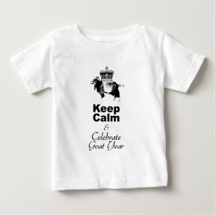 Hou kalm Celebrate Goat Year baby White T-shirt