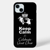 Hou kalm Celebrate Goat Year Black iPhone Case (Achterkant)