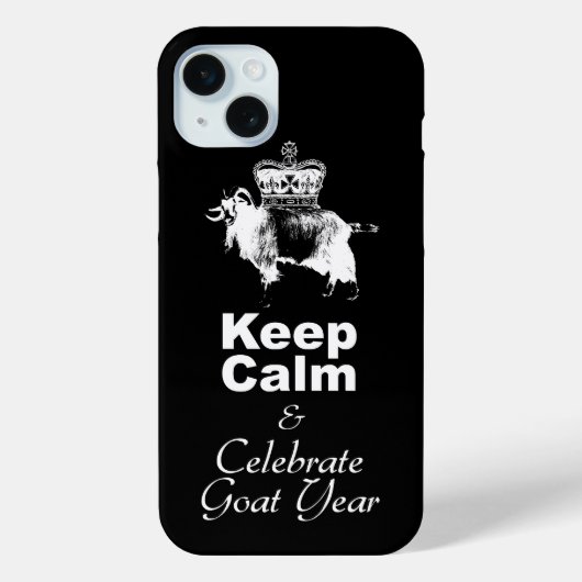 Hou kalm Celebrate Goat Year Black iPhone Case (Achterkant)