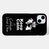 Hou kalm Celebrate Goat Year Black iPhone Case (Achterkant (horizontaal))