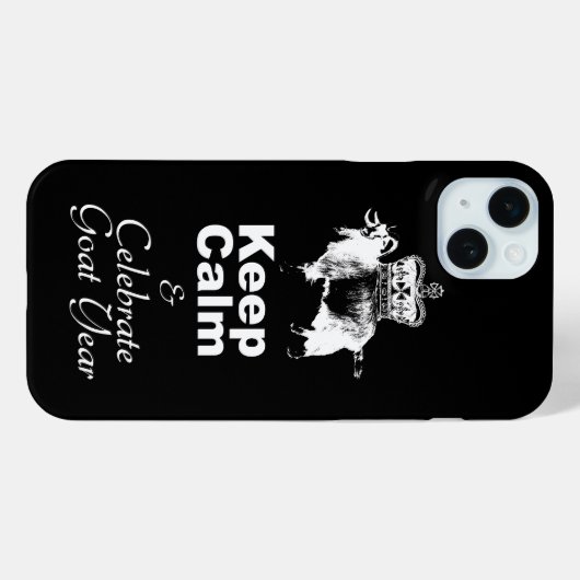 Hou kalm Celebrate Goat Year Black iPhone Case (Achterkant (horizontaal))