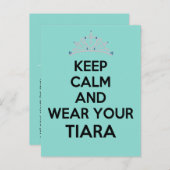 Hou kalm Draag je Tiara feest Aankondigingskaart (Voorkant / Achterkant)