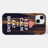 Hou kalm Eat Brains Case-Mate iPhone Case (Achterkant (horizontaal))