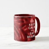 Hou kalm Eat Brains Mok (Voorkant rechts)
