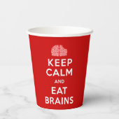 Hou kalm Eat Brains Papieren Bekers (Achterkant)