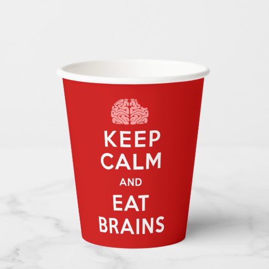 Hou kalm Eat Brains Papieren Bekers (Voorkant)