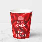 Hou kalm Eat Brains Papieren Bekers (Achterkant)