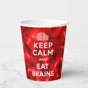 Hou kalm Eat Brains Papieren Bekers