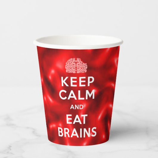 Hou kalm Eat Brains Papieren Bekers (Voorkant)
