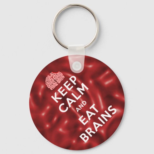 Hou kalm Eat Brains Sleutelhanger (Voorkant)