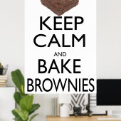 Hou kalm en bake Brownies Poster (Thuiskantoor)