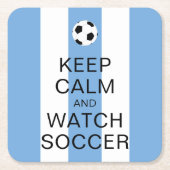 Hou kalm en bekijk de Argentijnse blauwe strepen Kartonnen Onderzetters (Voorkant)