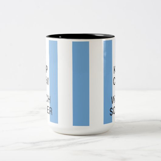 Hou kalm en bekijk de Argentijnse blauwe strepen Tweekleurige Koffiemok (Center)