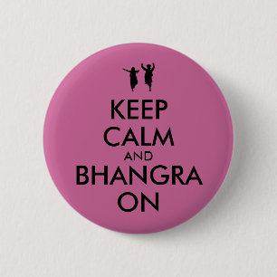 Hou kalm en bhangra op  dansen ronde button 5,7 cm