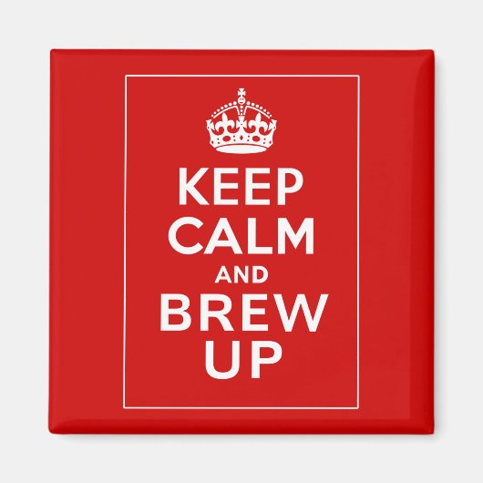 Hou kalm en brei omhoog ~ British Fun Magneet (Voorkant)