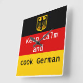 Hou kalm en cook German Clock Vierkante Klok (Hoek)