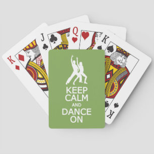 Hou kalm en dans op aangepaste kleurenafspeelkaart pokerkaarten