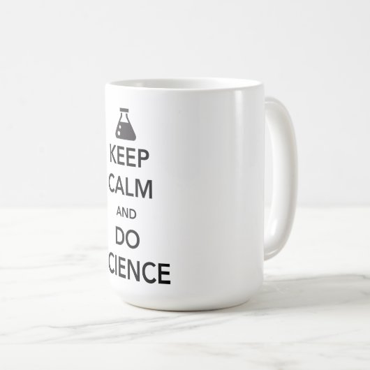 Hou kalm en doe wetenschap koffiemok (Voorkant rechts)