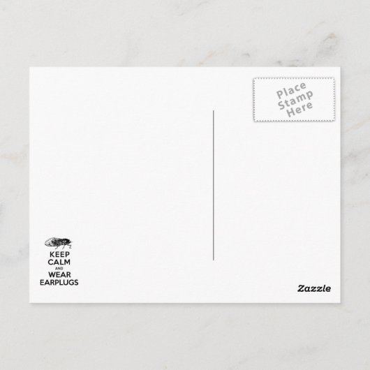 Hou kalm en Draag oordopjes - Cicadas komt eraan Briefkaart (Achterkant)