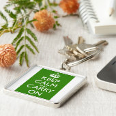 Hou kalm en draak met British Racing Green Sleutelhanger (Zijkant)