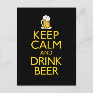 Hou kalm en Drink bier Briefkaart
